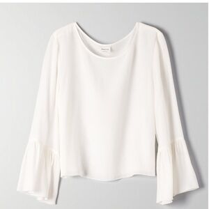 Aritzia Babaton Elegant Cream Blouse with Flared Sleeves